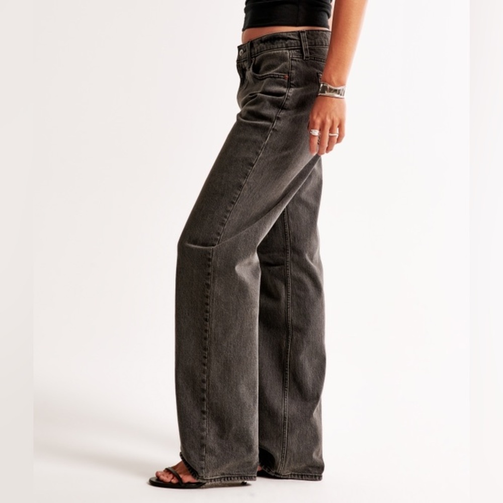 Abercrombie & Fitch Women's Gray Straight Leg Jeans Low Rise 29/8R - Picture 2 of 12